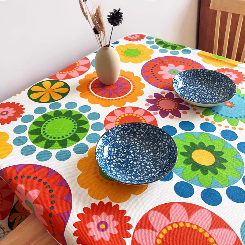 北欧棉麻长方形桌布布艺餐桌y茶几布美术绘画室台布幼儿园书桌布