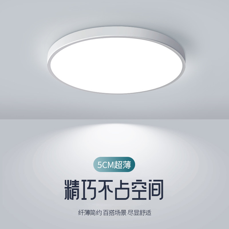 主卧室灯led吸顶灯房间客厅白色简约现代走廊厨房阳台北欧灯具18