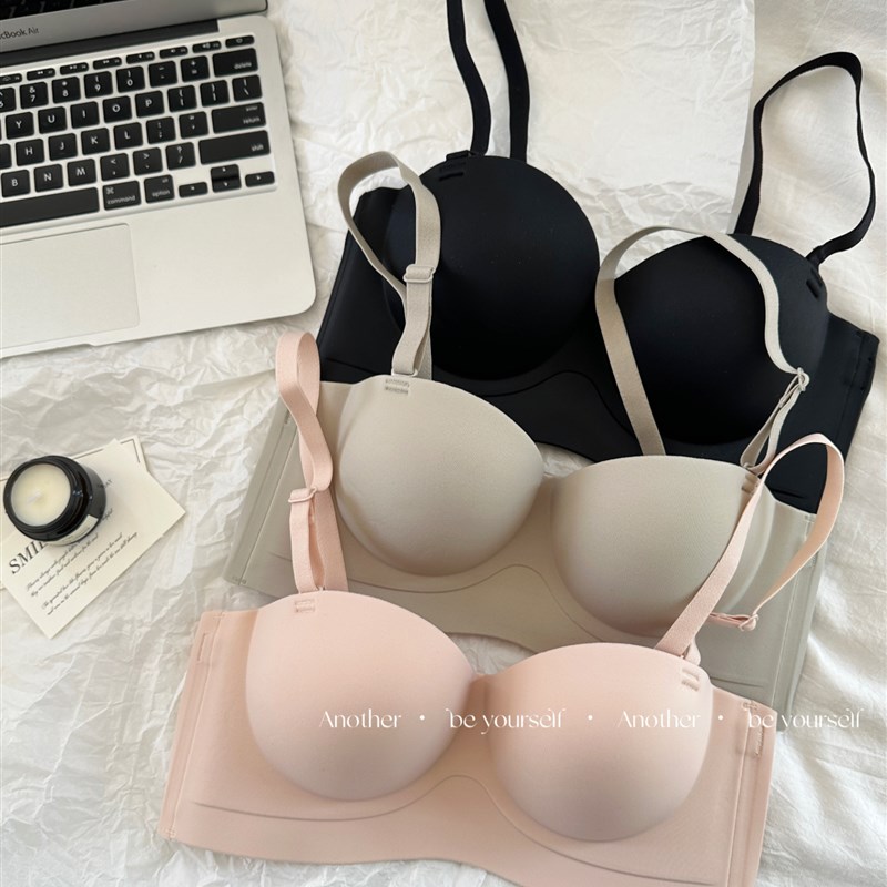 稳稳的!无肩带防滑内衣女聚拢小胸显大抹胸无钢圈隐形无痕内衣罩