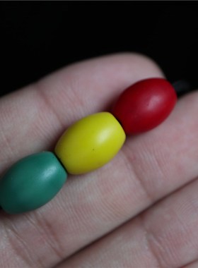 特色西藏新雪巴珠古法雪巴琉璃米珠红绿灯橄榄形散珠文玩手串配珠