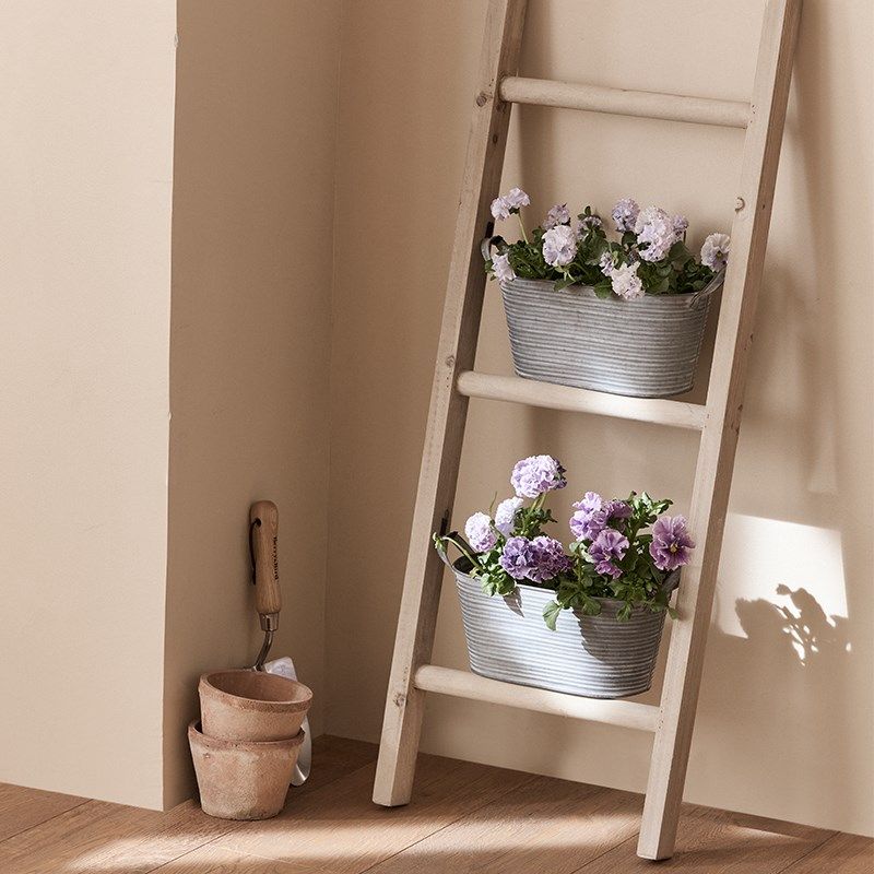 木质梯子花盆装饰架落地实木绿植花盆架置物架室内阳台铁艺花架子