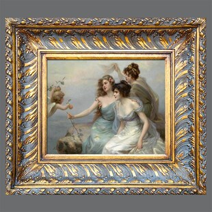 金色雕花框实木油画 画框可定制欧式外框装裱画 画框照Y片相框长