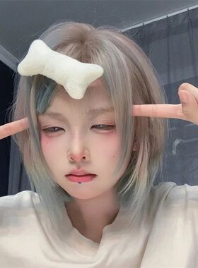 萌趣骨头发夹毛绒玩偶刘海夹侧边夹子发卡少女心发饰秋冬新款头饰