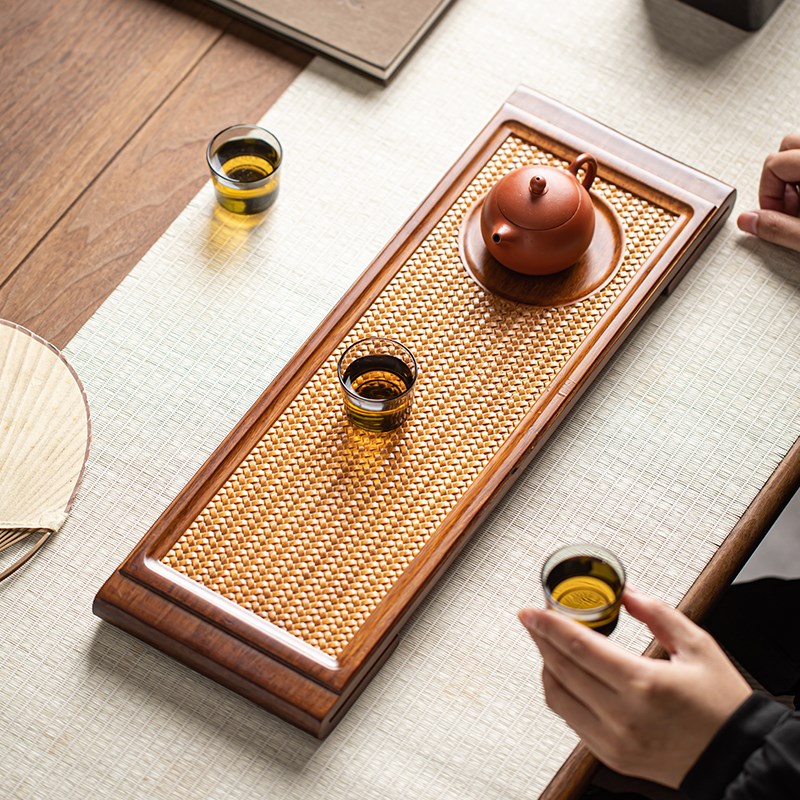竹茶盘家用2024新款小型托盘客厅办公室功夫茶具茶台长方形干泡台