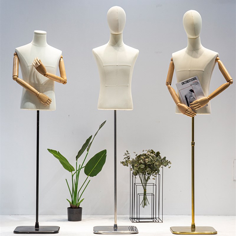 高档万向轮男f模特道具半身人台男装西服定制店橱窗展示架模特架