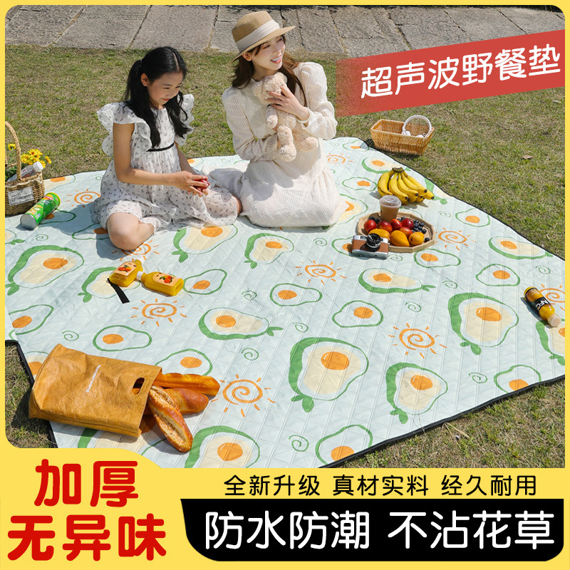 野餐垫防潮垫加厚可机洗春游户外便携郊游防水可折叠地垫野餐布