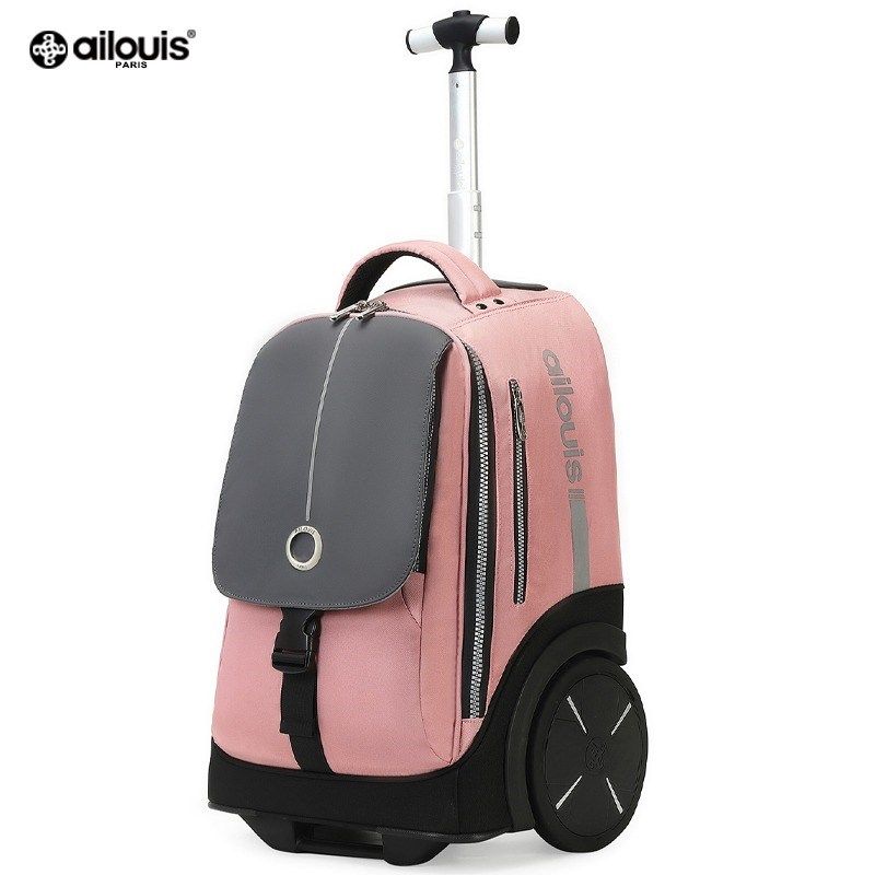 拉杆书包初高中小学生男孩女生儿童大容量防水大轮可爬楼双肩背包