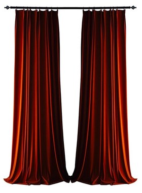 焦糖色丝绒窗帘橘色橙色卧室遮光高级感新款客P厅法式轻奢复古绒