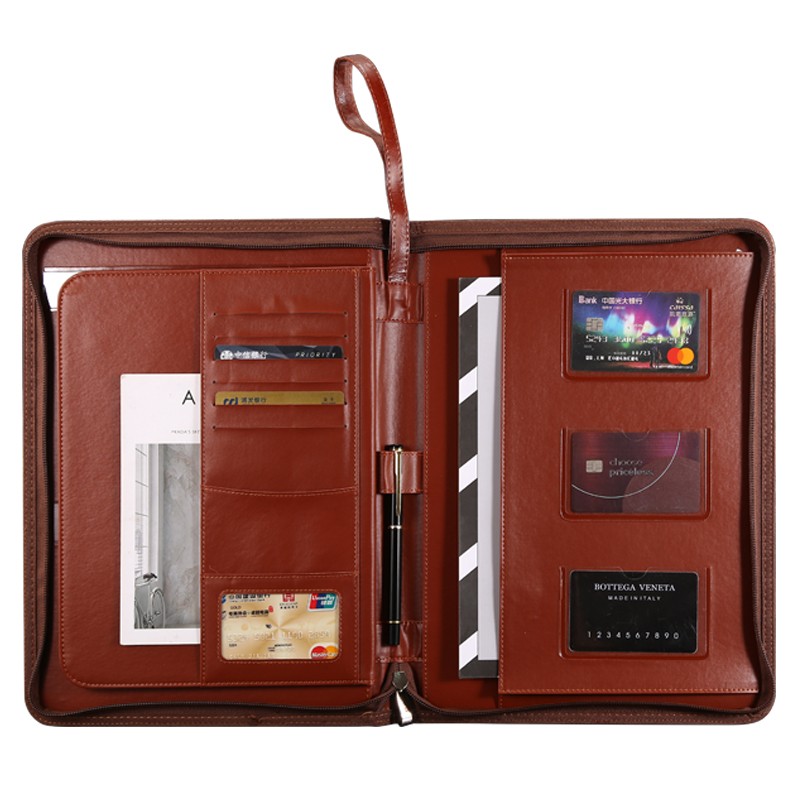 交房钥匙包商务房产多功能皮质交房包钥匙资料包拉链交房包定制做