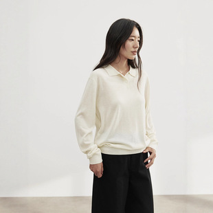女02832 爱与南希十三行2025秋丝光羊毛软糯亲肤莫兰迪色系POLO衫