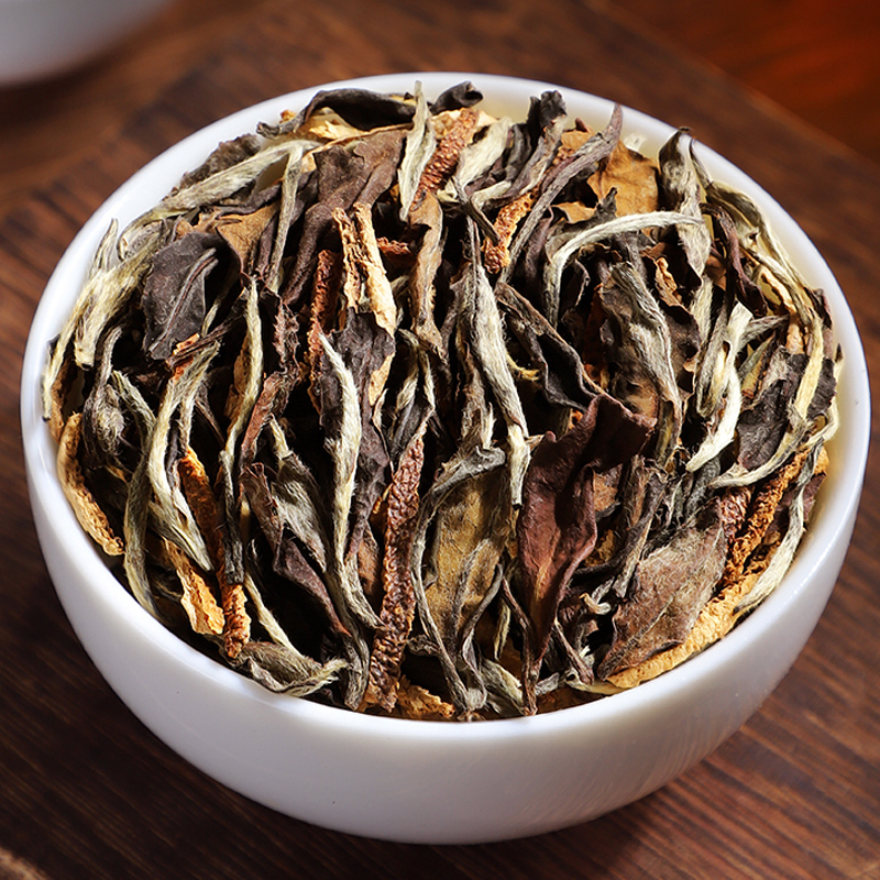 新福鼎白茶会陈皮白茶寿眉老白茶叶茶叶装新会老陈皮散装750g橘皮