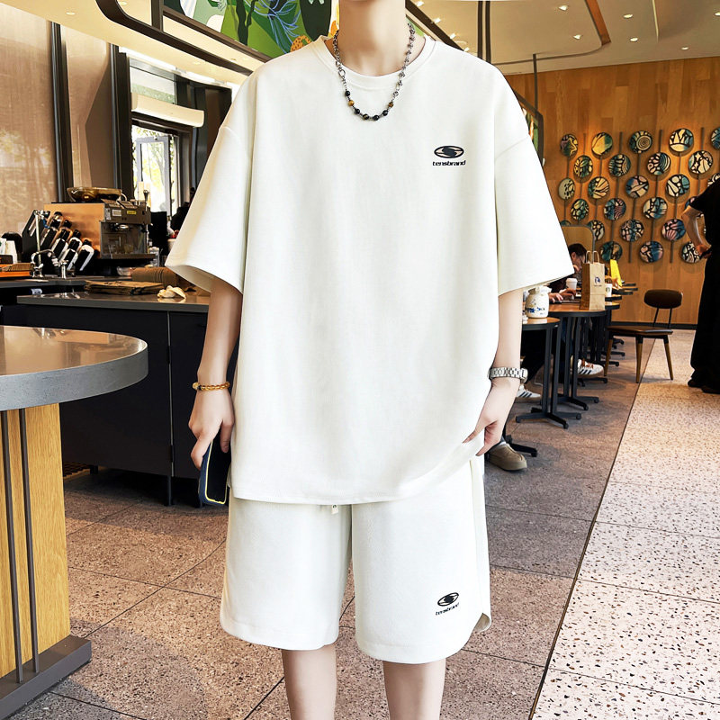 冰丝睡衣套装男款夏季薄款短袖短裤青少年可外穿大码宽松家居服潮