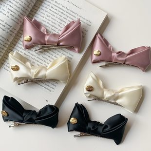 韩系立体蝴蝶结发夹高级感时尚个性鸭嘴夹气质百搭领结发卡2026新