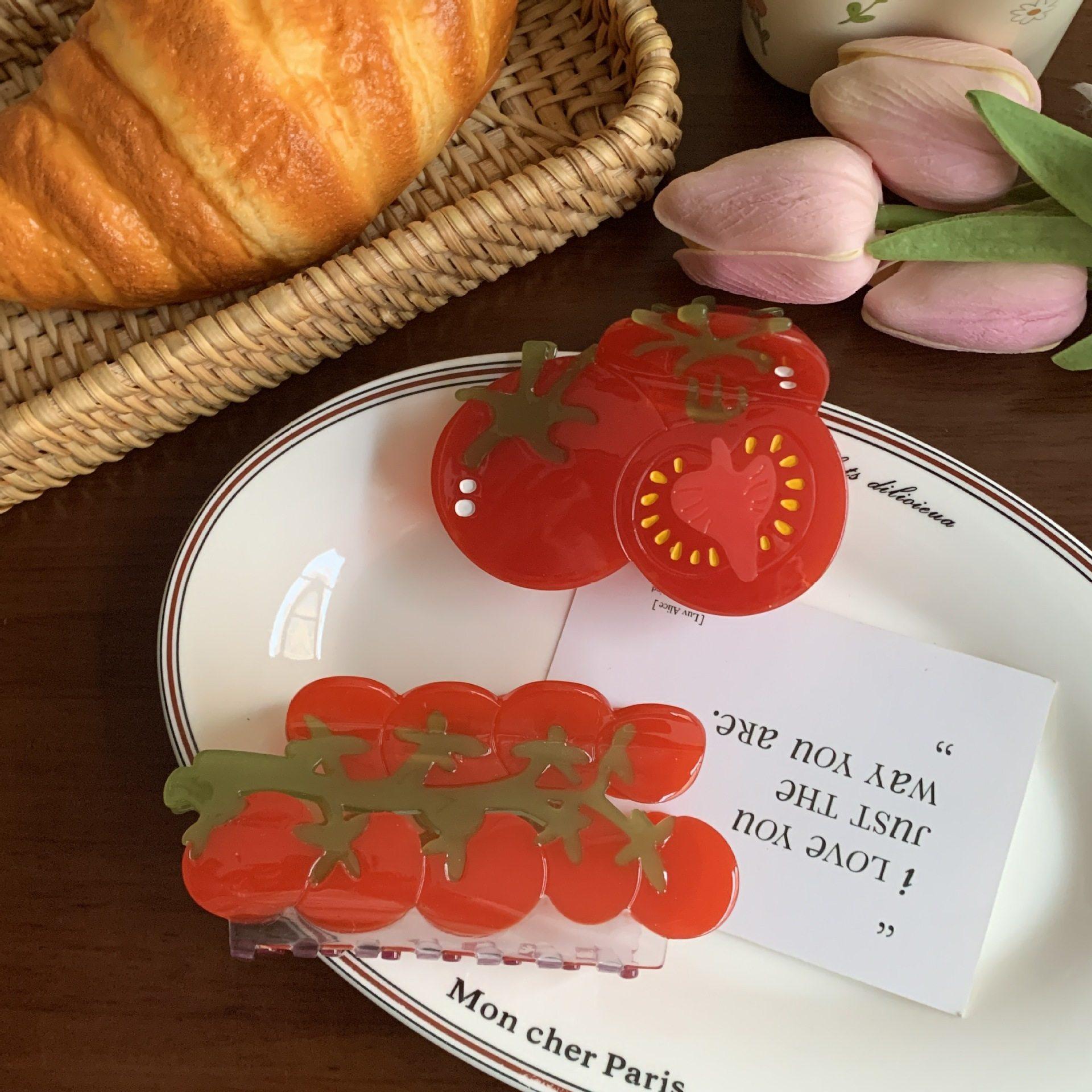 2026新款创意水果系列的醋酸抓夹精致拼接工艺的圣女果小番茄发抓,饰品/流行首饰/时尚饰品新,发饰,淘宝优惠券,粉丝福利购,淘宝优惠卷