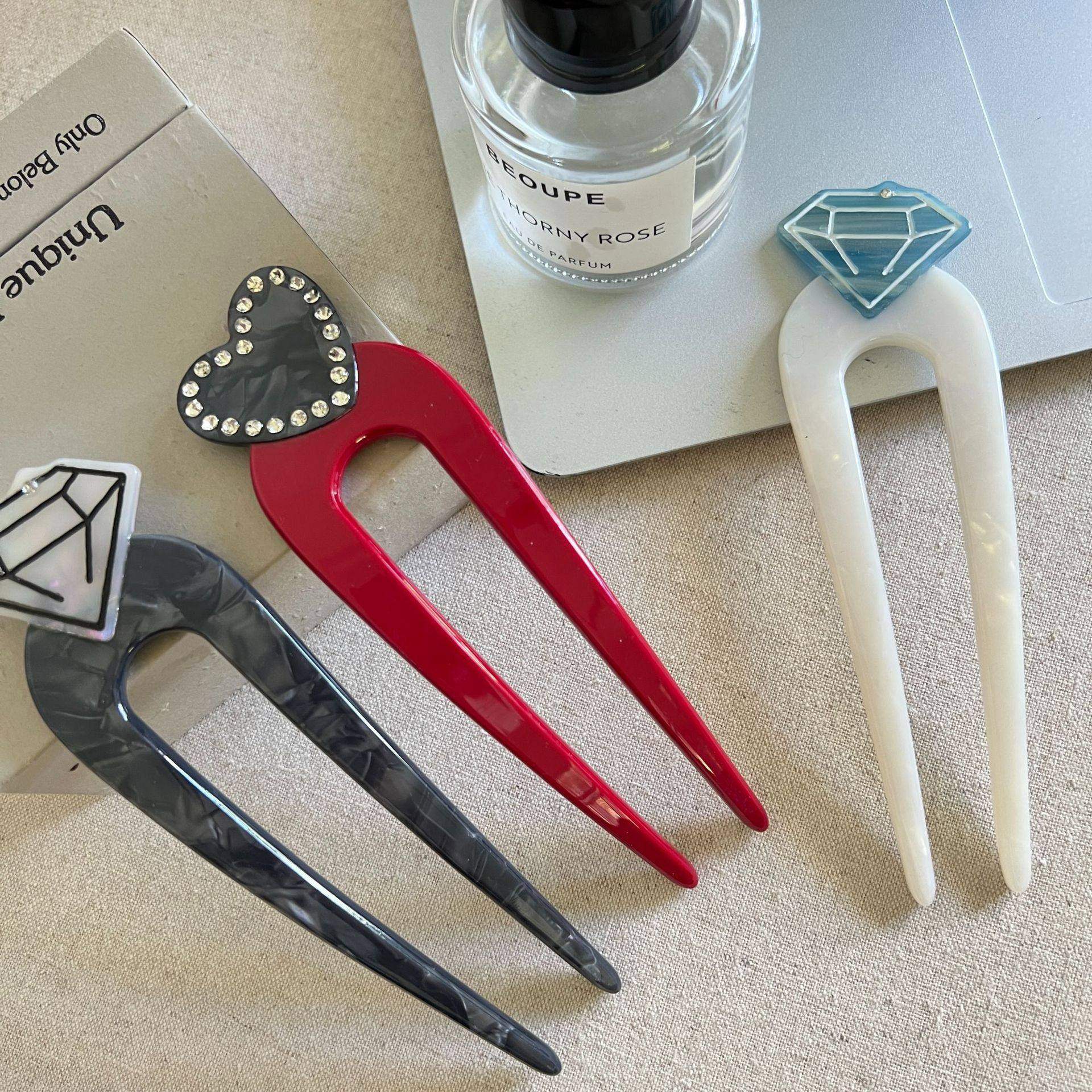 2026新款星空发簪醋酸板材爱心U形发钗少女盘发气质百搭发饰簪子,饰品/流行首饰/时尚饰品新,发饰,淘宝优惠券,粉丝福利购,淘宝优惠卷