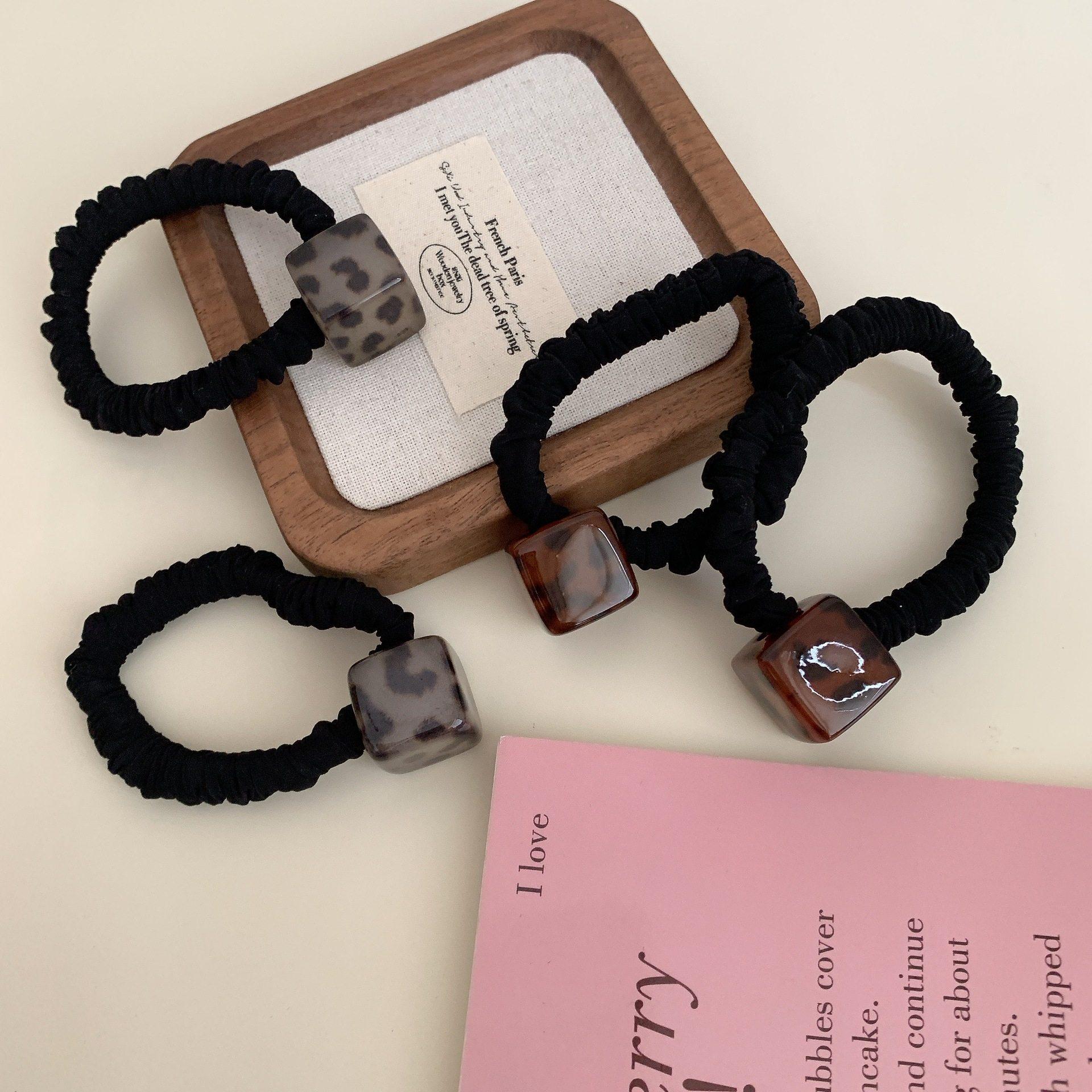 韩国冰透方糖豹纹复古发绳气质简约高弹力皮筋发圈高马尾耐用发饰,饰品/流行首饰/时尚饰品新,发饰,淘宝优惠券,粉丝福利购,淘宝优惠卷