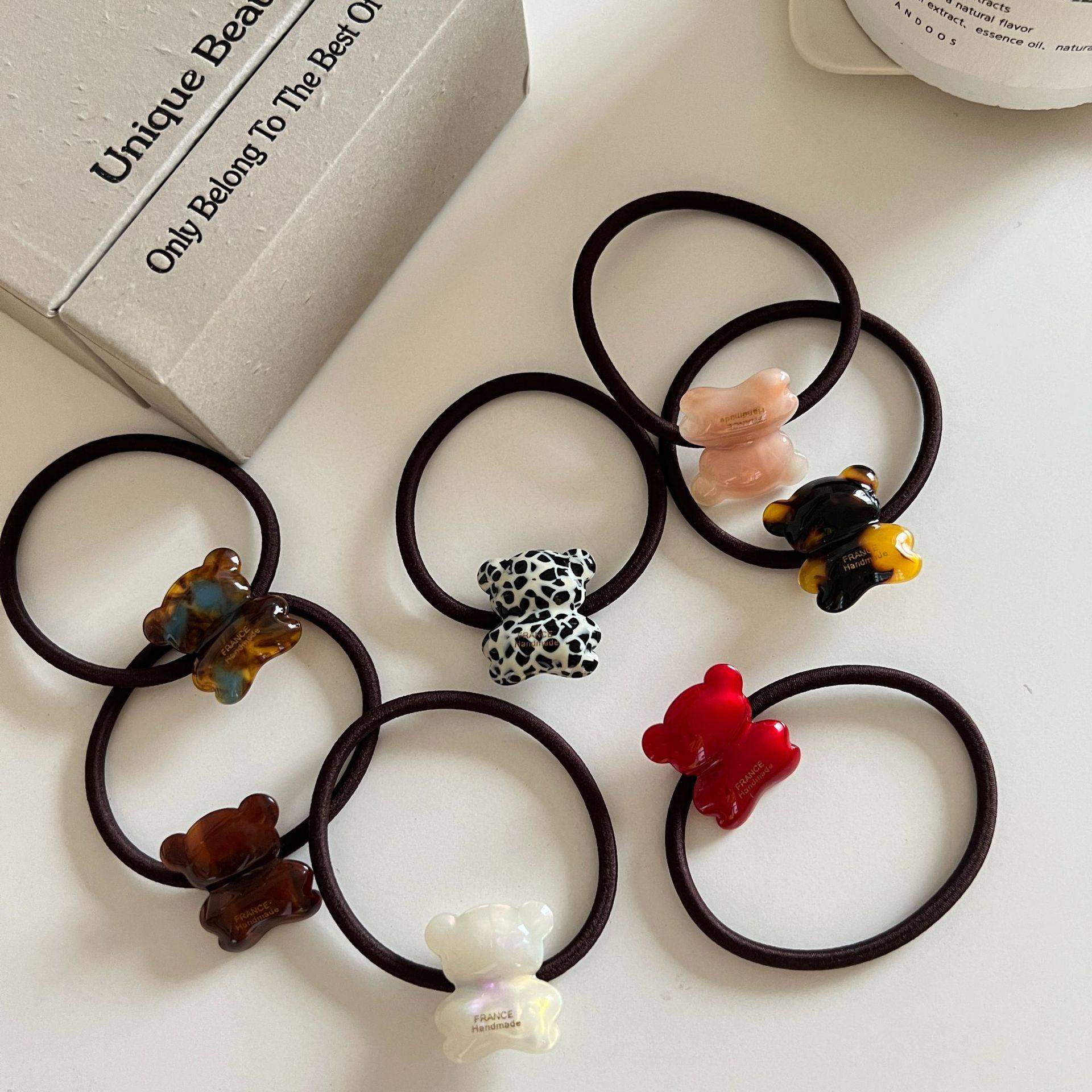 韩国时尚发饰甜美可爱少女风好质感金标醋酸小熊扎发皮筋高弹发绳,饰品/流行首饰/时尚饰品新,发饰,淘宝优惠券,粉丝福利购,淘宝优惠卷