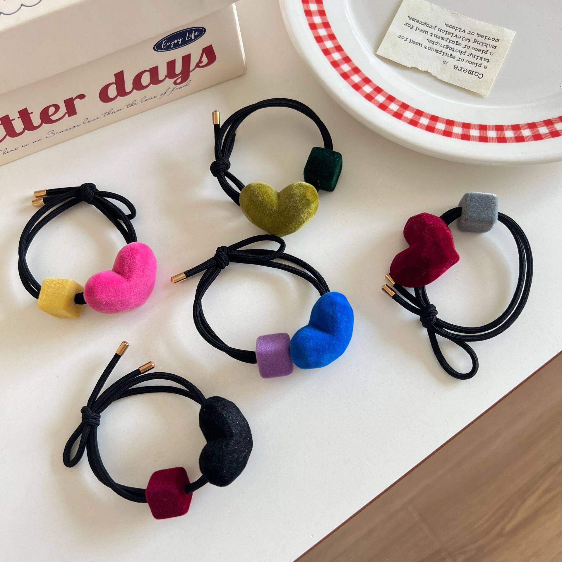 网红植绒双头皮筋发绳甜美方块爱心扎头绳女孩高弹力扎马尾发饰新,饰品/流行首饰/时尚饰品新,发饰,淘宝优惠券,粉丝福利购,淘宝优惠卷