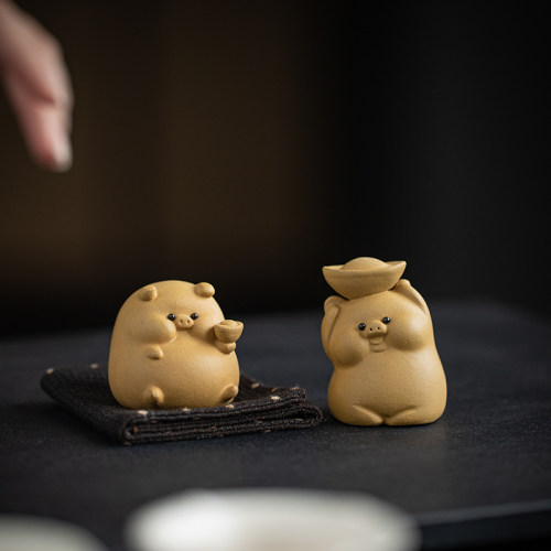 紫砂茶宠摆件招财福气小猪