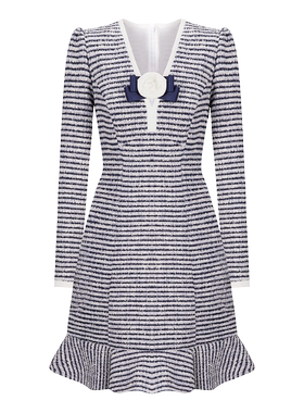 【七七酱直播间】CHICHY千金氛围感小香风长袖连衣裙CC8F002251