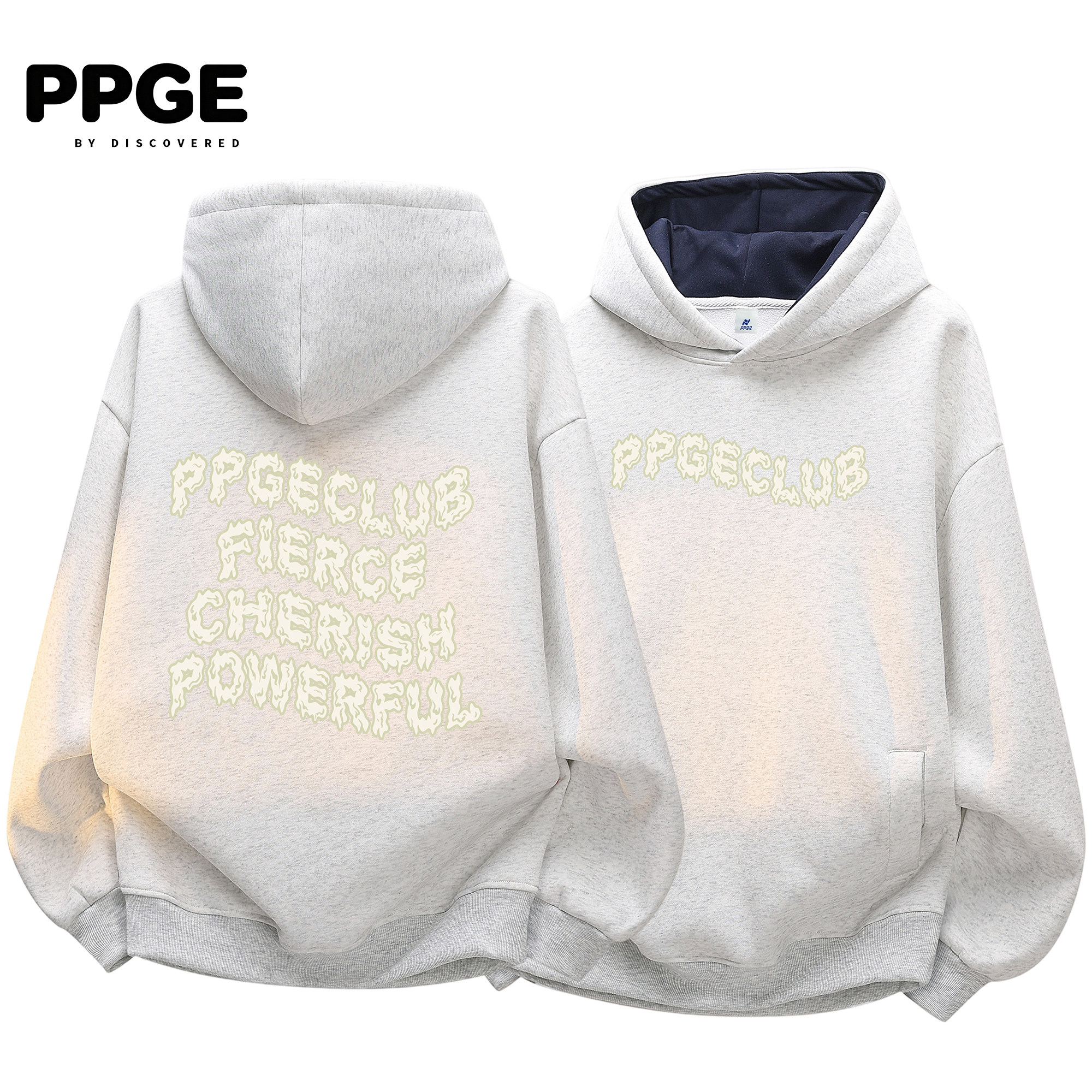 PPGE连帽长袖卫衣男秋冬季休闲简约百搭亲肤正品华棉拼接套头上衣