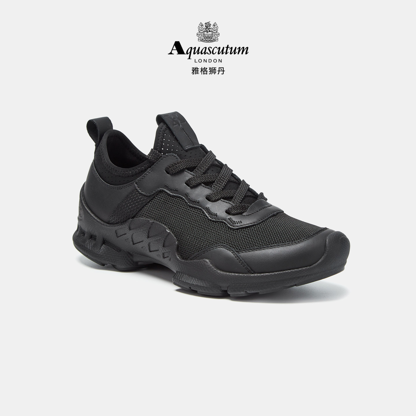 Aquascutum雅格狮丹1851百年品牌春夏季牛皮网面透气时尚休闲鞋男