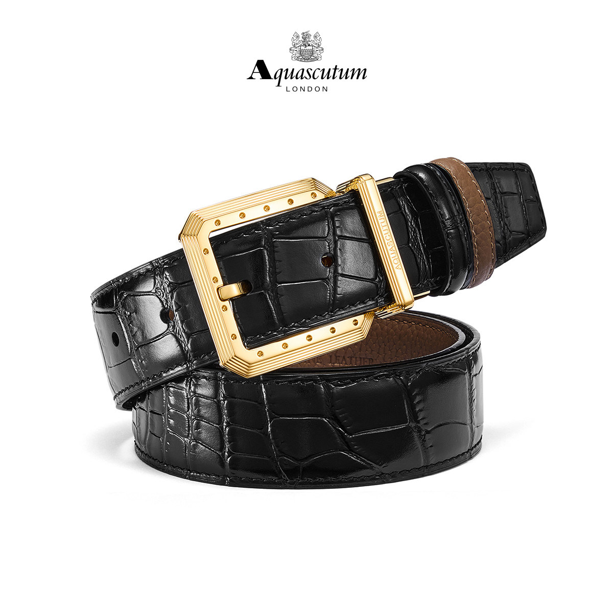 Aquascutum雅格狮丹 1851百年品牌 头层牛皮不锈钢扣头皮带礼盒男,服饰配件/皮带/帽子/围巾,腰带/皮带/腰链,淘宝优惠券,粉丝福利购,淘宝优惠卷