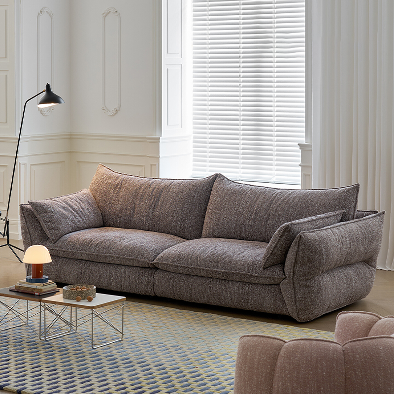 格拉朵沙发法式复古多巴胺奶油风客厅直排设计师小户型布艺沙发