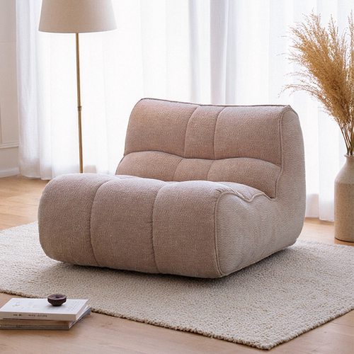汪汪单人沙发布艺奶油风现代简约卧室阳台客厅休闲懒人沙发椅子