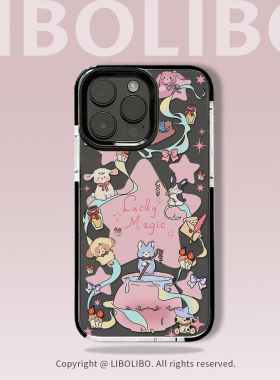 哩卜哩卜多巴胺魔法学院适用iPhone17/16promax手机壳15黑边13/11pro12pro防摔xsmax苹果14可爱8/7plus全包xr