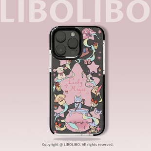 7plus全包xr 11pro12pro防摔xsmax苹果14可爱8 哩卜哩卜多巴胺魔法学院适用iPhone17 16promax手机壳15黑边13