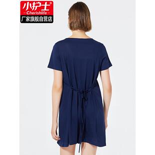 外穿短袖 薄款 小护士睡裙女夏季 家居服睡衣休闲中裙子 清仓处理