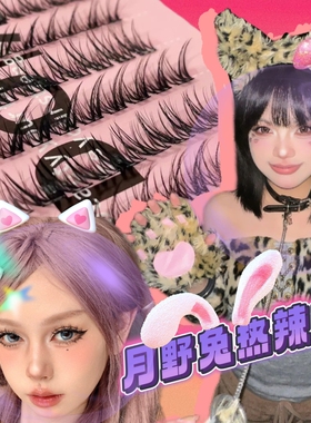 广角猫系假睫毛！LODO洛兜狐系斜飞单簇女仿真自然嫁接大容量日常