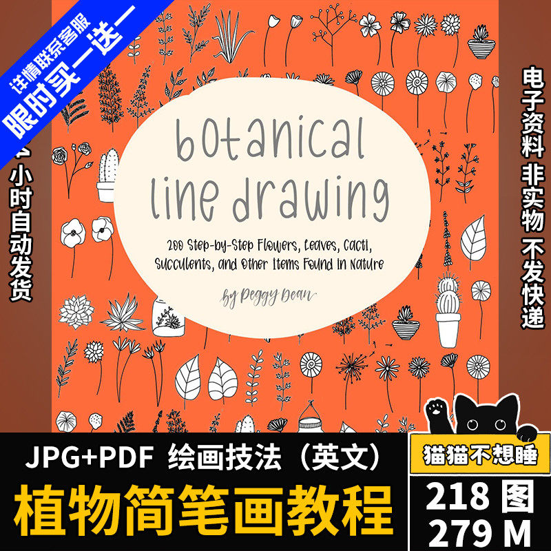 植物简笔画教程 步骤教学 花朵树叶仙人掌 零基础绘画 绘画素材