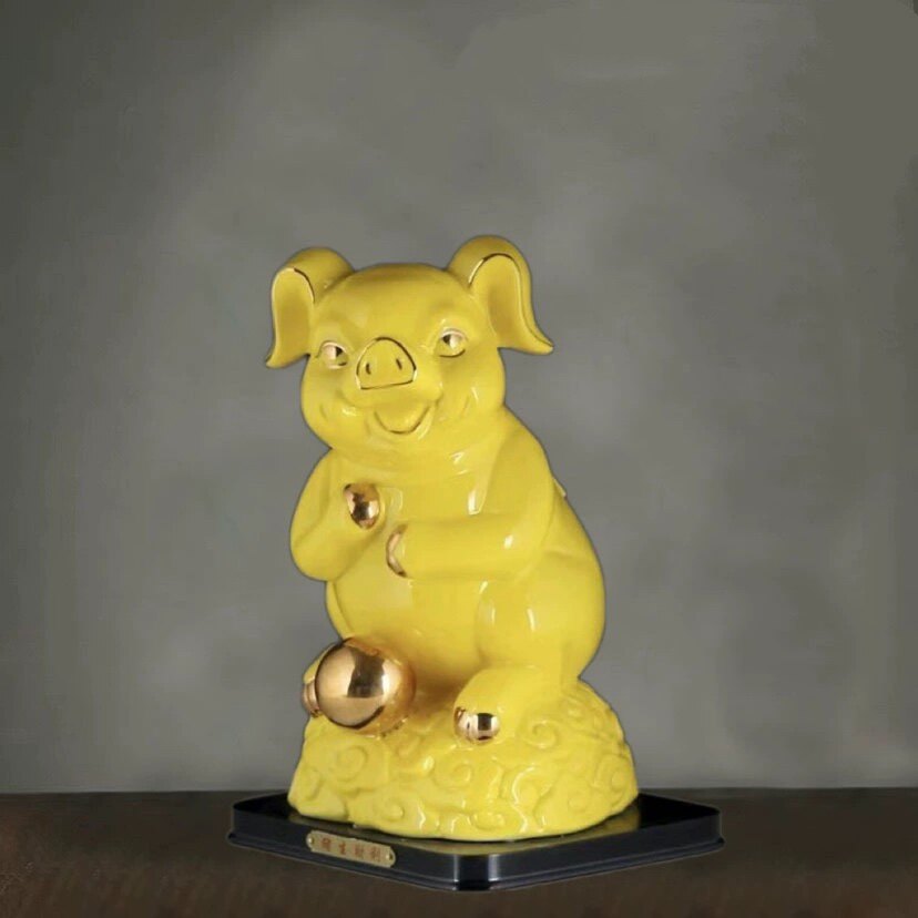 陶瓷十二生肖招财猪创意摆件摆设动物工艺礼品