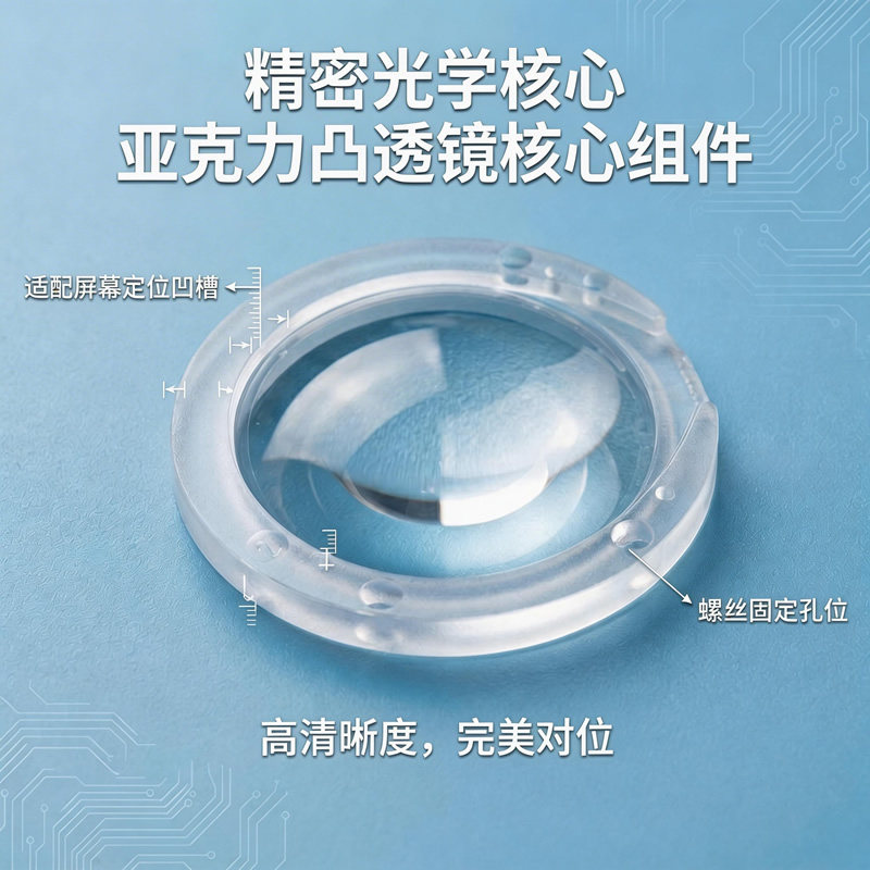 AI毛绒玩具机芯盒子液晶屏眼睛表情亚克力凸透镜固定模具扎带固定图片