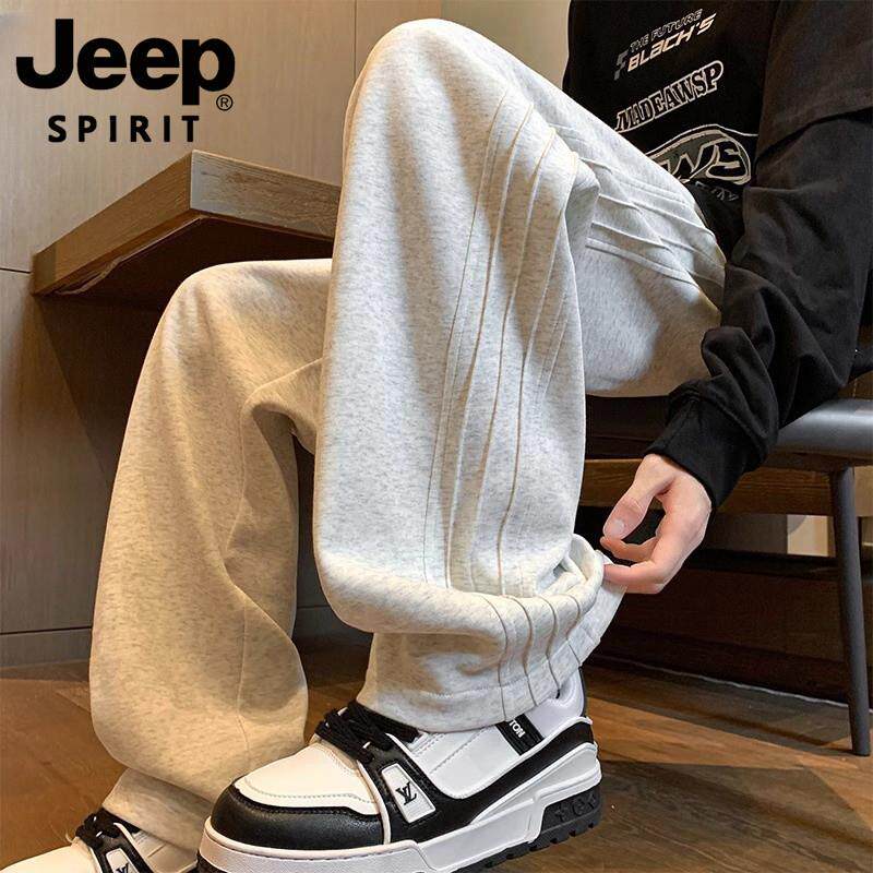 JEEP SPIRIT吉普男款秋季裤子纯棉直筒休闲裤子男士宽松长裤子潮