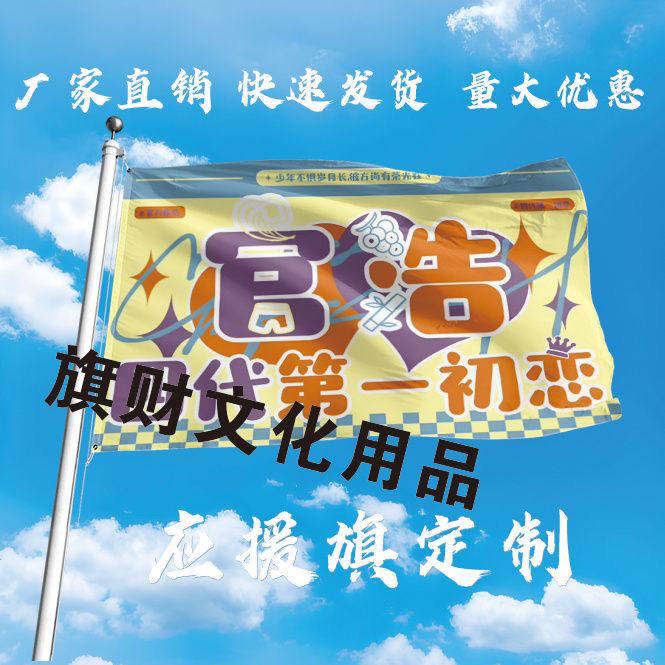 官浩应援大旗TF家族官俊臣王浩CP应援旗户外演唱会手持应援旗定制