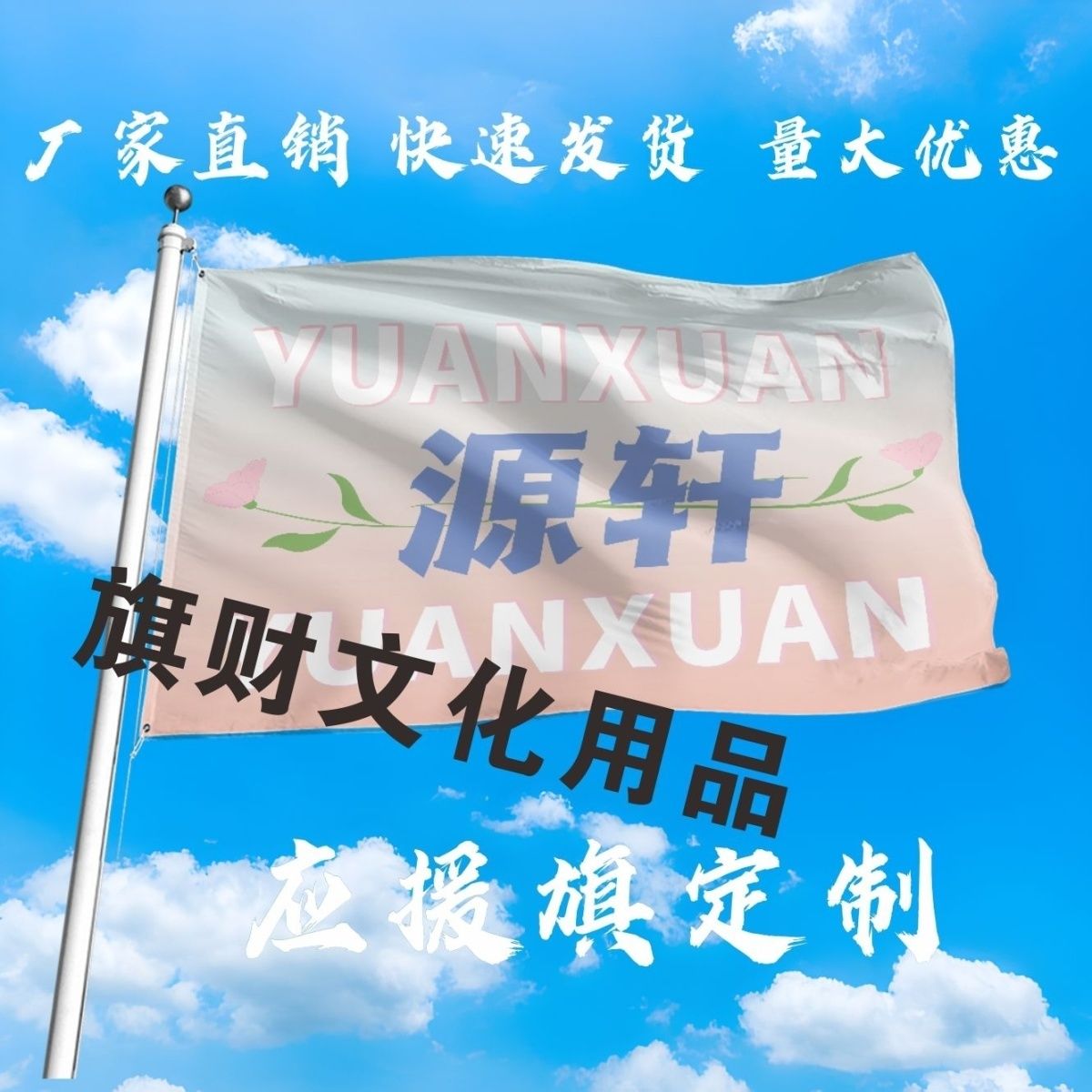 源轩应援大旗TF家族张真源宋亚轩大旗户外演唱会音乐节大旗定做
