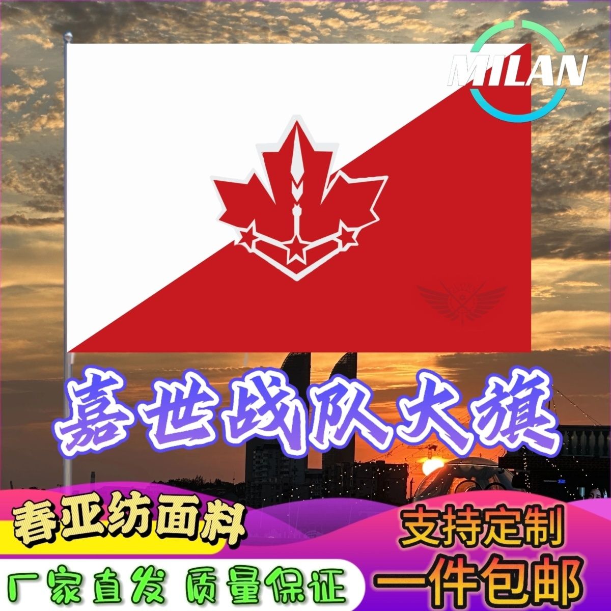 全职高手应援队旗cos嘉世战队大旗蓝雨呼啸百花霸图微草队旗定制