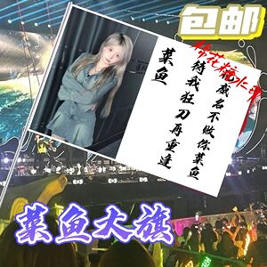 菜鱼应援大旗定制热门网红举大旗支持来图定制旗帜网络经典语录