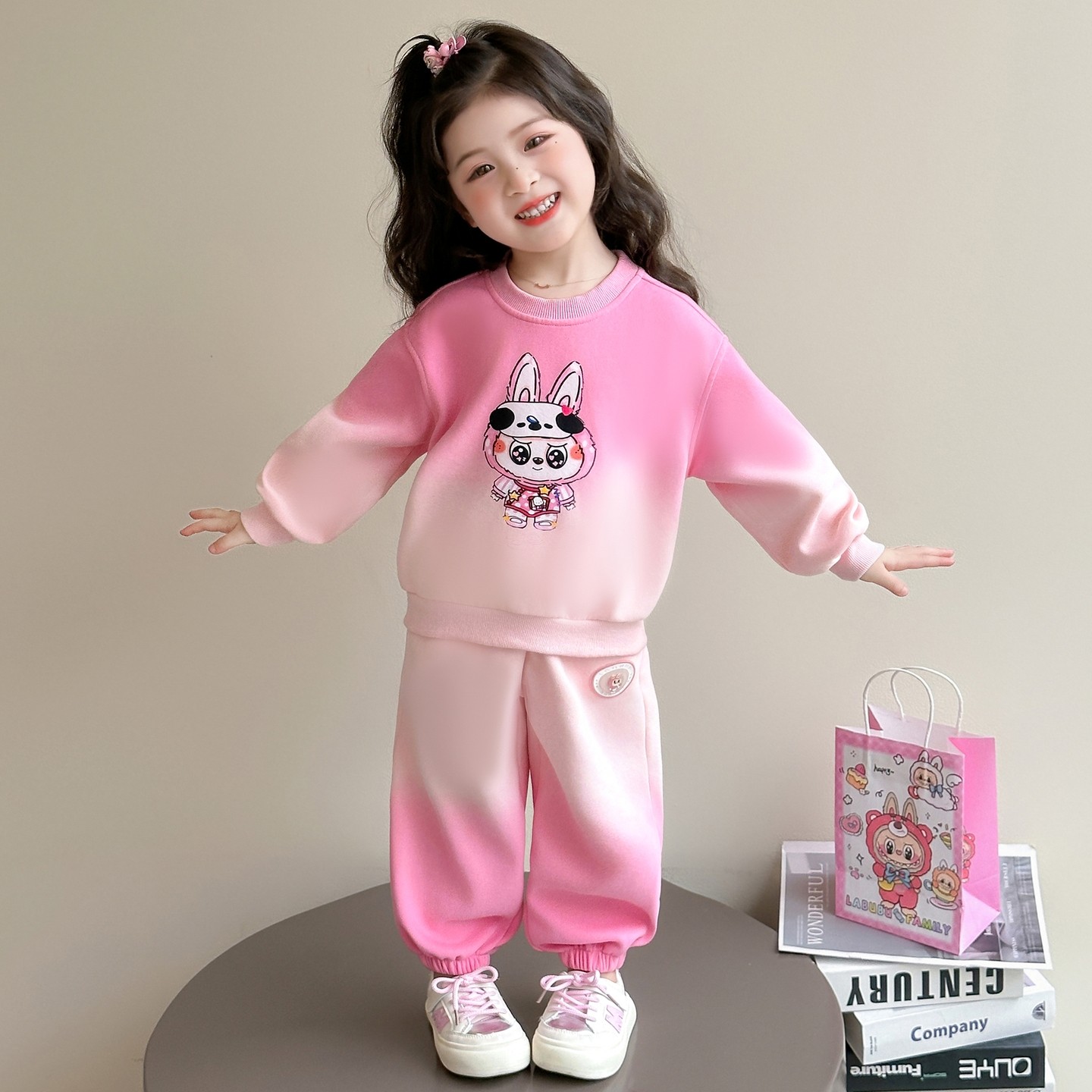 女童春季新款渐变拉布布卫衣两件套女宝宝卡通亮灯束脚裤套装甜美,女装/女士精品,时尚套装,淘宝优惠券,粉丝福利购,淘宝优惠卷