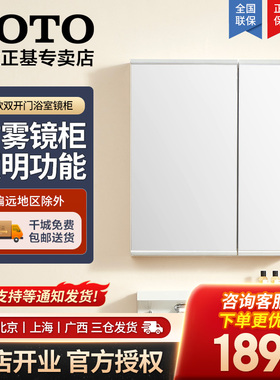TOTO浴室镜柜LMFB060/075/090/120SLHWC/SWC双开门化妆储物镜06-C