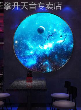 网红宇宙星太空装饰画客厅卧室电房间银河系发竞光球月球酒吧挂画