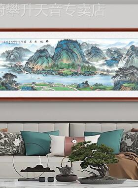 网红福地安壁居客厅装饰画新中式沙发背景墙画办公室山画水风景挂