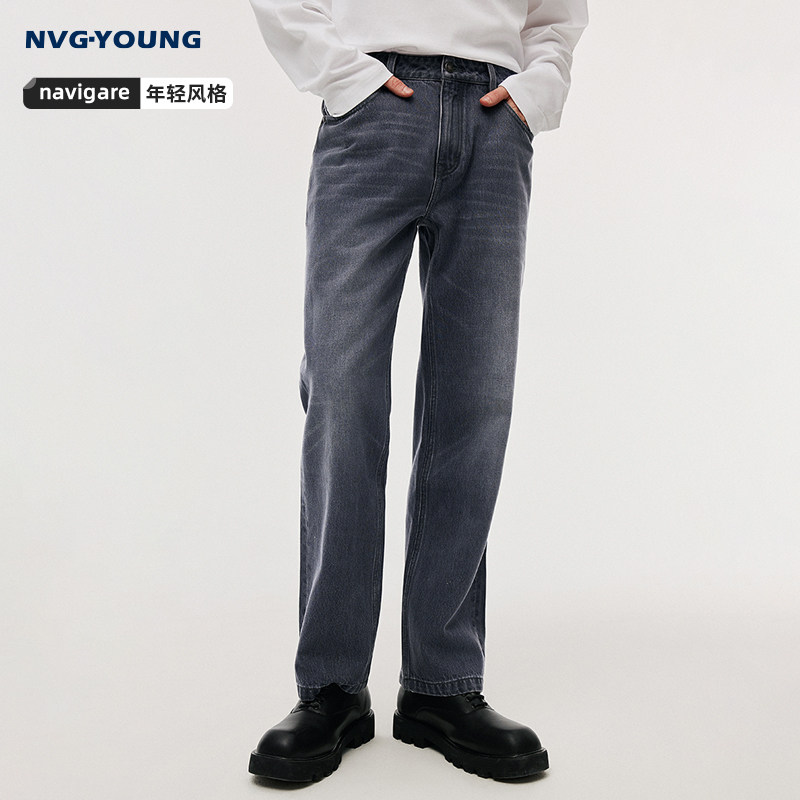 [纯棉]Navigare意大利小帆船灰色休闲牛仔裤男春季新款直筒裤子,男装,牛仔裤,淘宝优惠券,粉丝福利购,淘宝优惠卷
