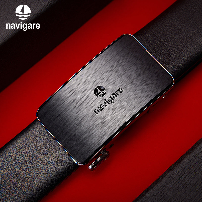 [送男朋友的礼物]Navigare意大利小帆船商务自动扣皮带真皮