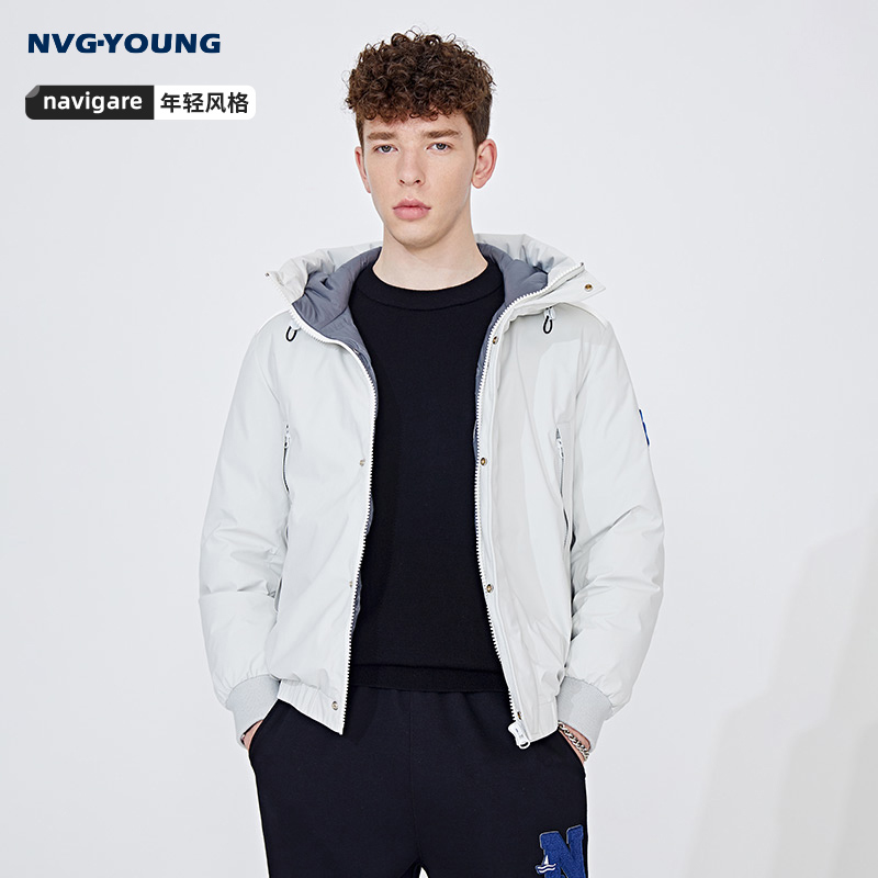 Navigare意大利小帆船连帽羽绒服