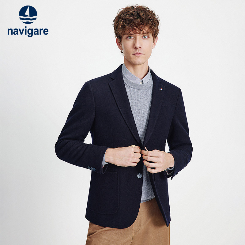Navigare休闲羊毛呢西服外套男