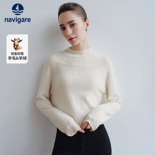 小帆船休闲半高领毛衣